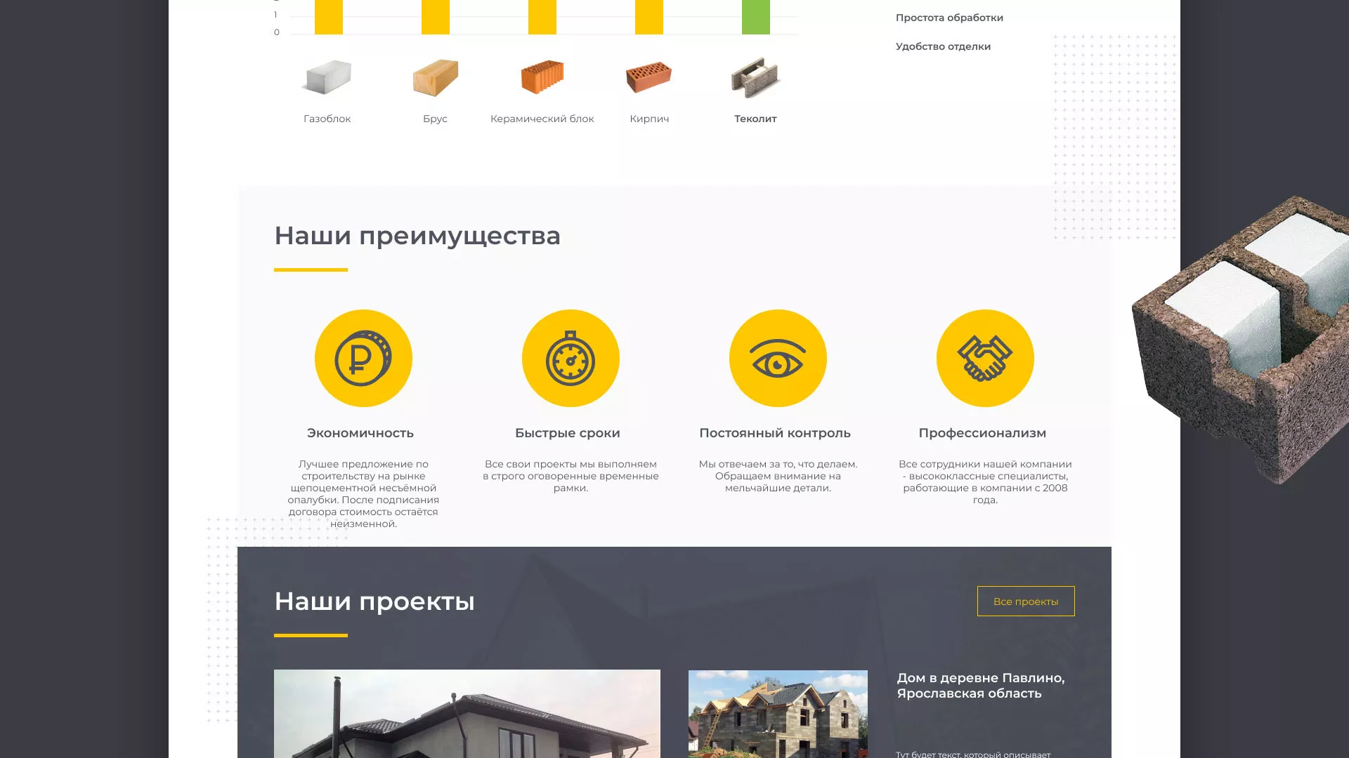 Создание сайта для строительной компании «ЭКОДОМ» в Лениногорске