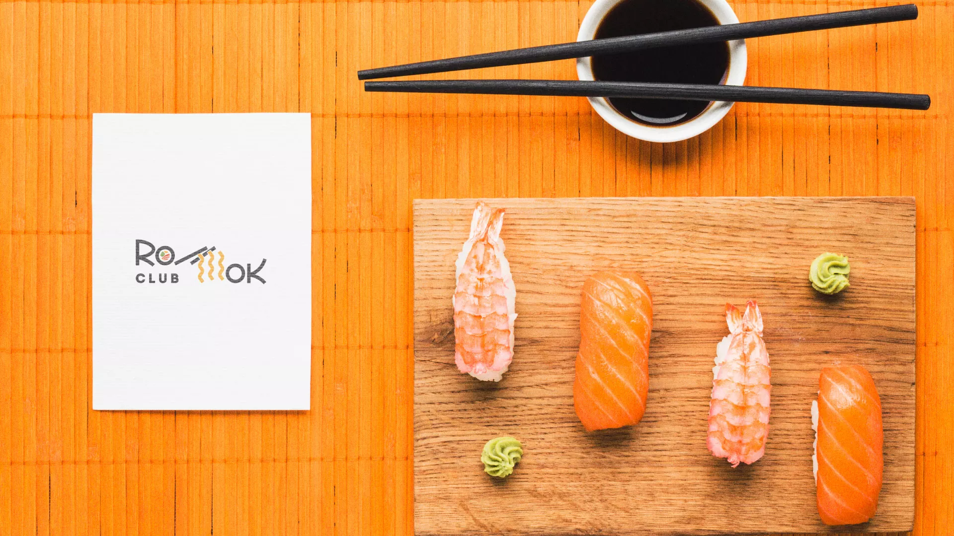 Создание логотипа суши-бара «Roll Wok Club» в Лениногорске