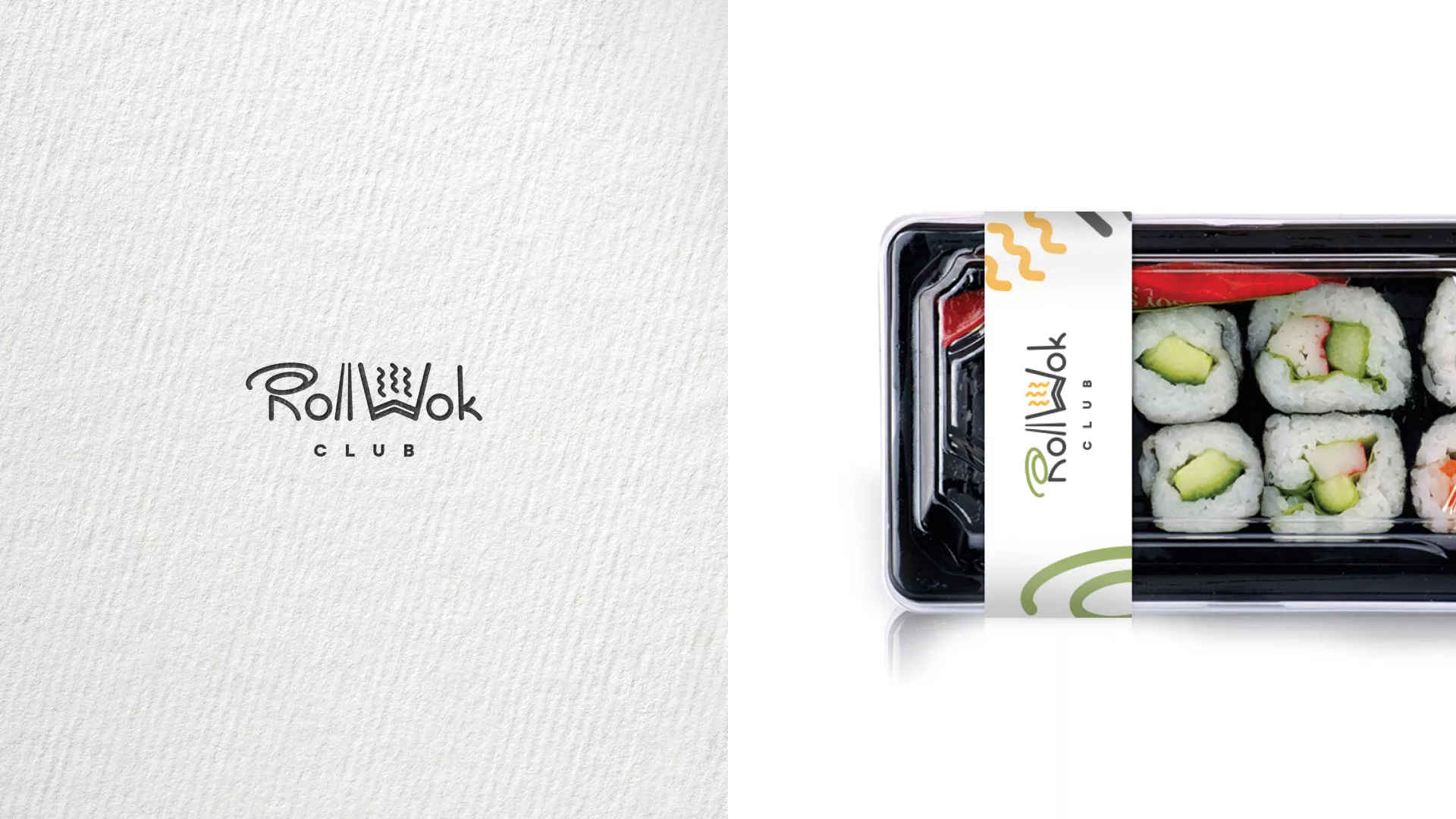 Разработка наклеек для суши-бара «Roll Wok Club» в Лениногорске