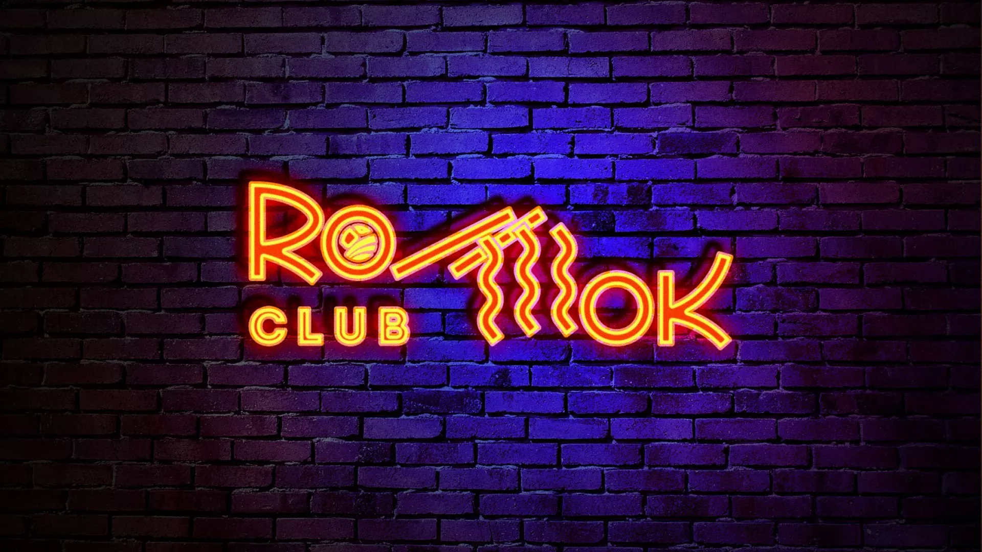 Разработка светящейся интерьерной вывески суши-бара «Roll Wok Club» в Лениногорске